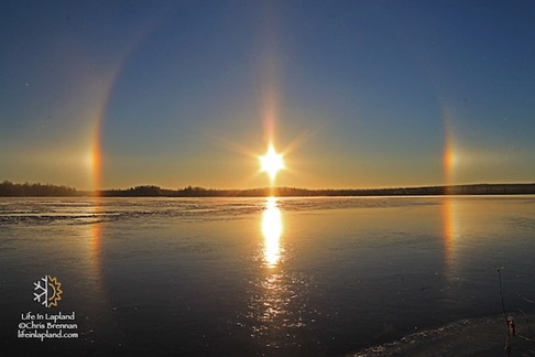 Sun dogs in Lapland / Copyright www.lifeinlapland.com